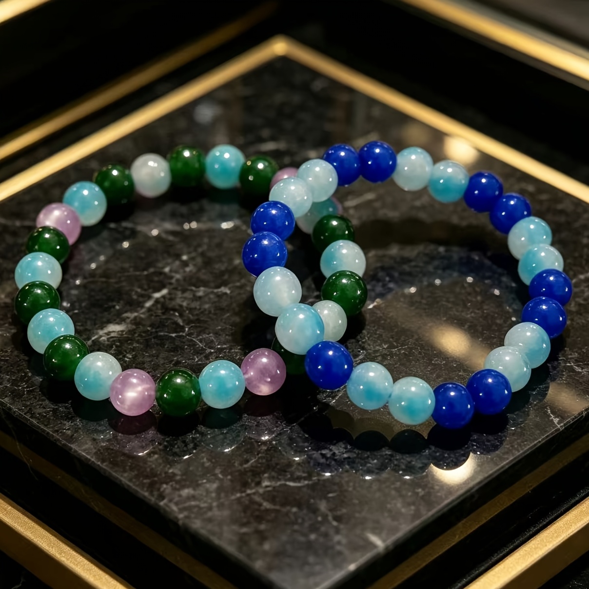 Natural Stone Bracelets Set, Positive Emotion Transformation